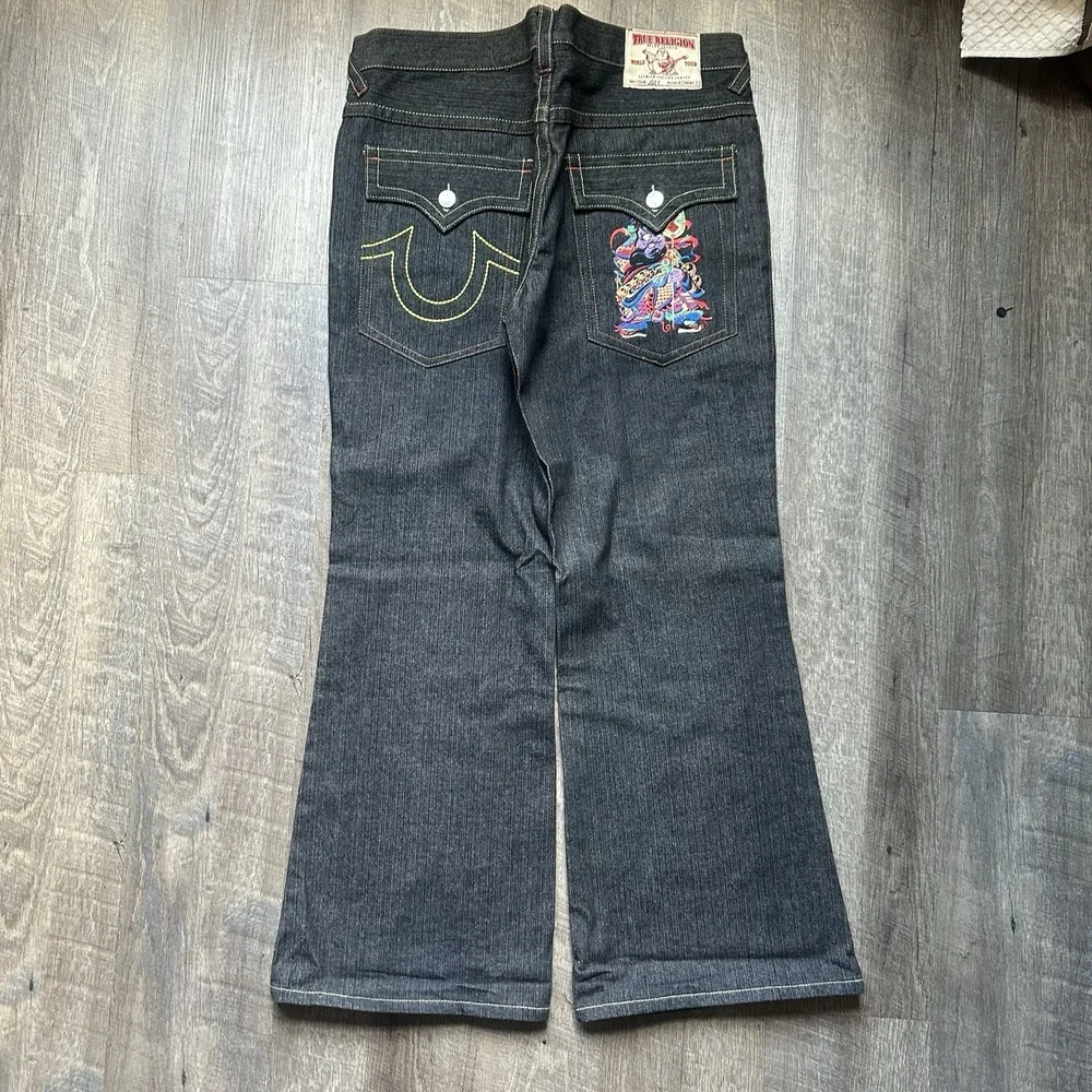 True‎ Religion Men's Jeans JOEY  40 X 33 HINDU Warrior Embroidery Rare Grail EXC